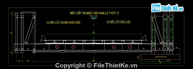 Cầu tạm,cầu tạm Bailey,dàn bailey,rọ đá,mố rọ đá